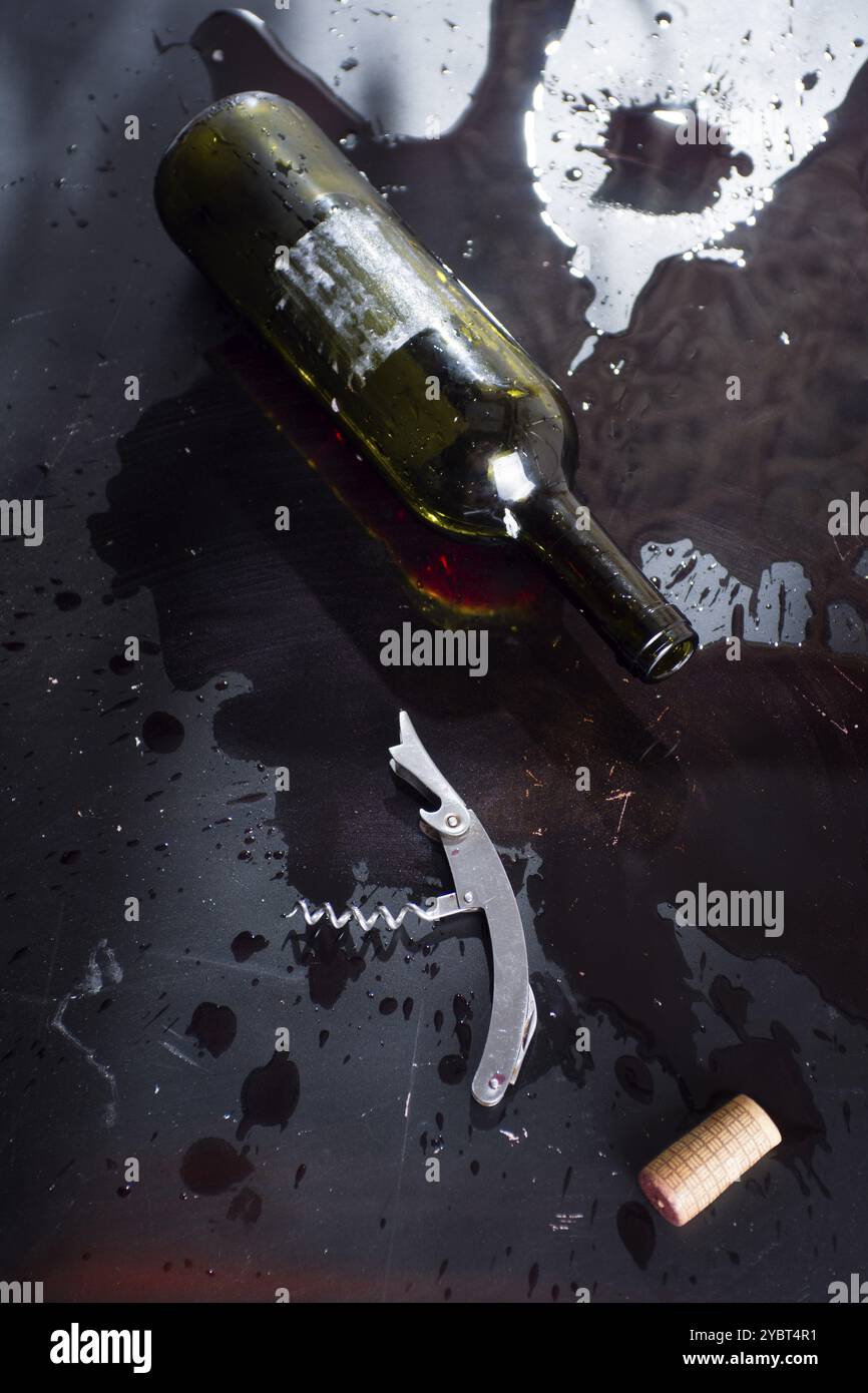 Il flagello negativo di un consumo eccessivo di alcol in generale Foto Stock