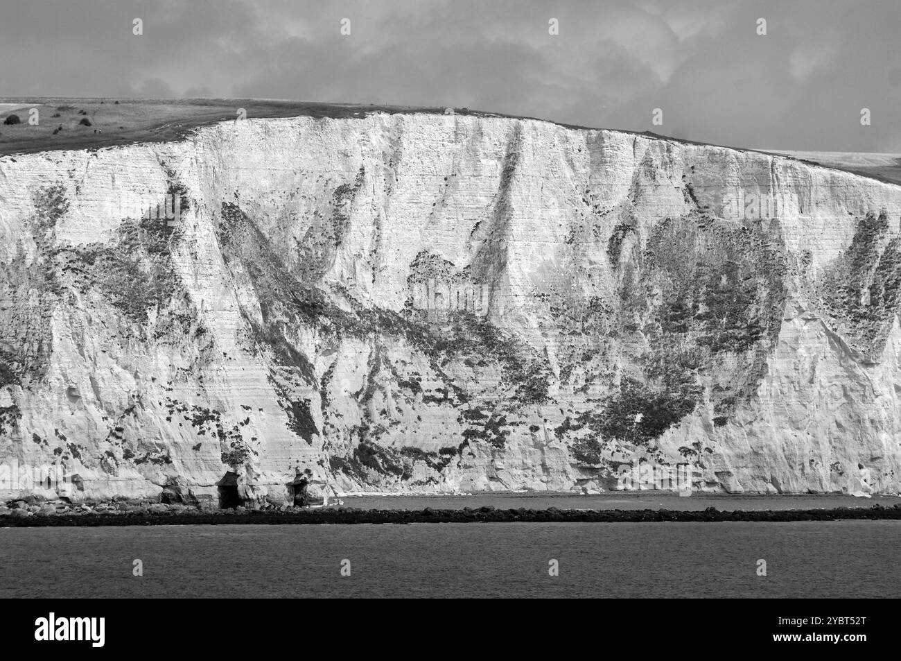 White Cliffs of dover, dettaglio visto dal traghetto, dover, Inghilterra, Gran Bretagna Foto Stock