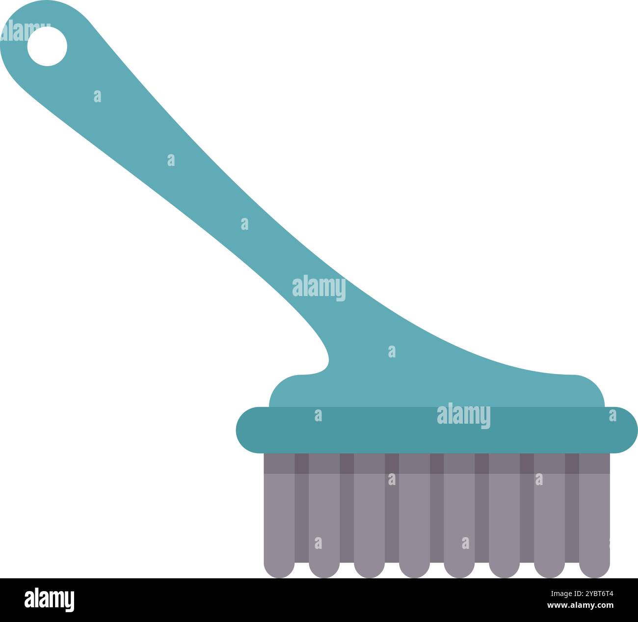 Questa spazzolina per la pulizia è dotata di un manico lungo che facilita la pulizia e la pulizia di varie superfici Illustrazione Vettoriale
