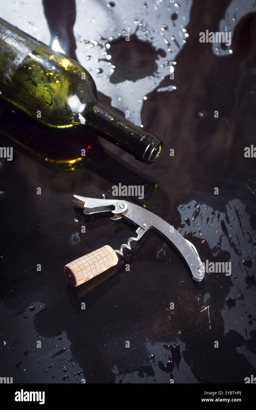 Il flagello negativo di un consumo eccessivo di alcol in generale Foto Stock