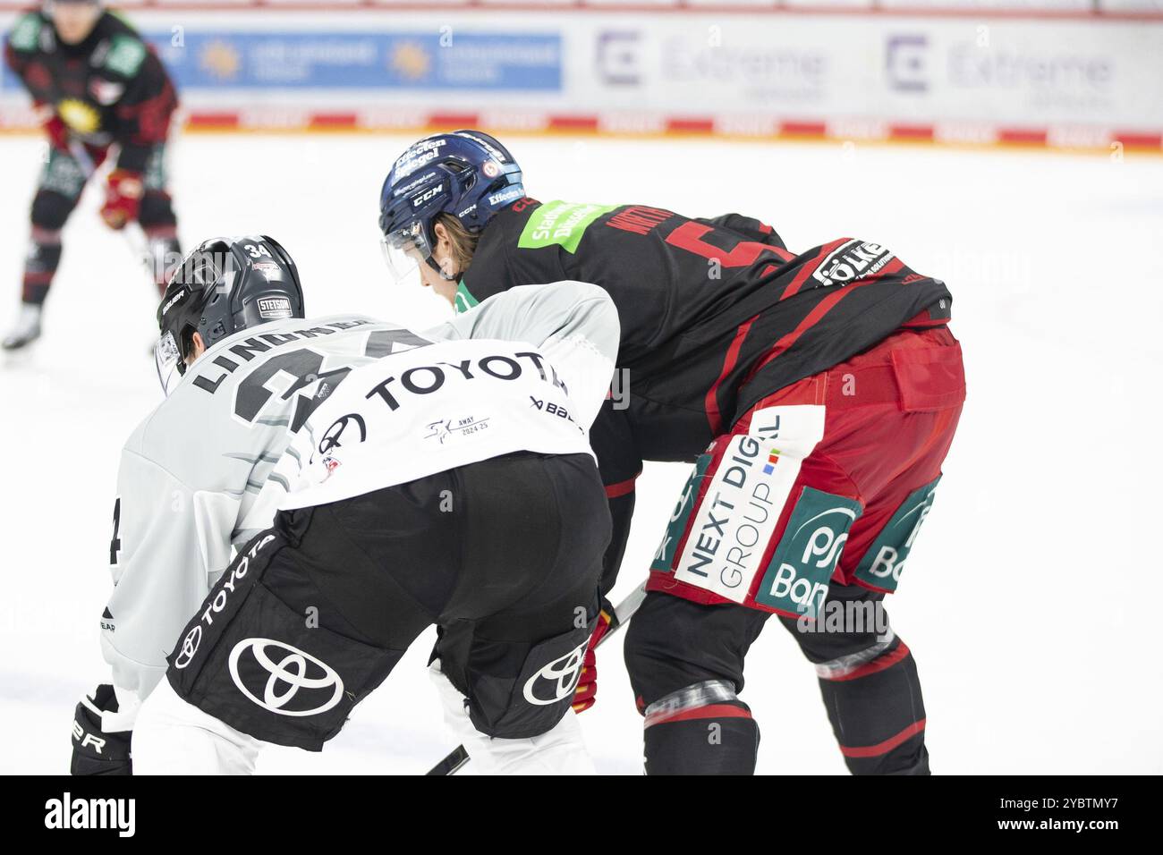 PSD Bank Dome, Duesseldorf, Renania settentrionale-Vestfalia, Elias Lindner (Koelner Haie, #34), Moritz Wirth (Duesseldorfer EG, #5), PENNY DEL, Duesseldorfer E. Foto Stock