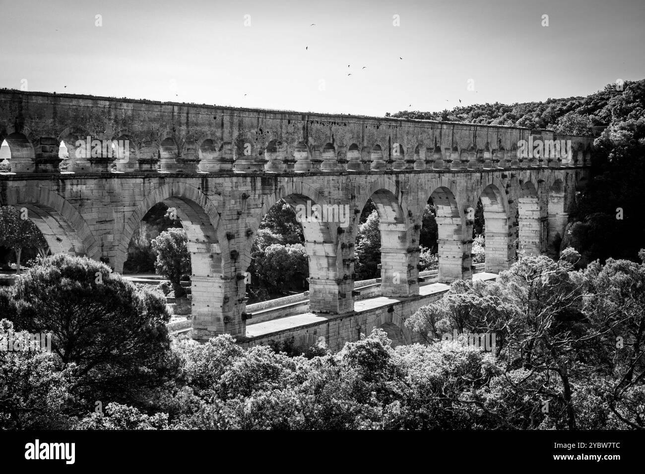 Famoso acquedotto romano Pont du Gard, Francia Foto Stock