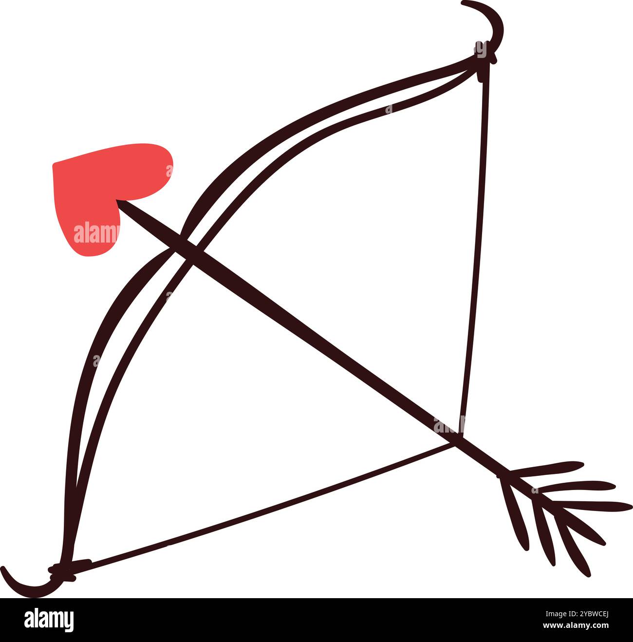 Icona romantica di Bow and Arrow Vector per Love Themes Illustrazione Vettoriale