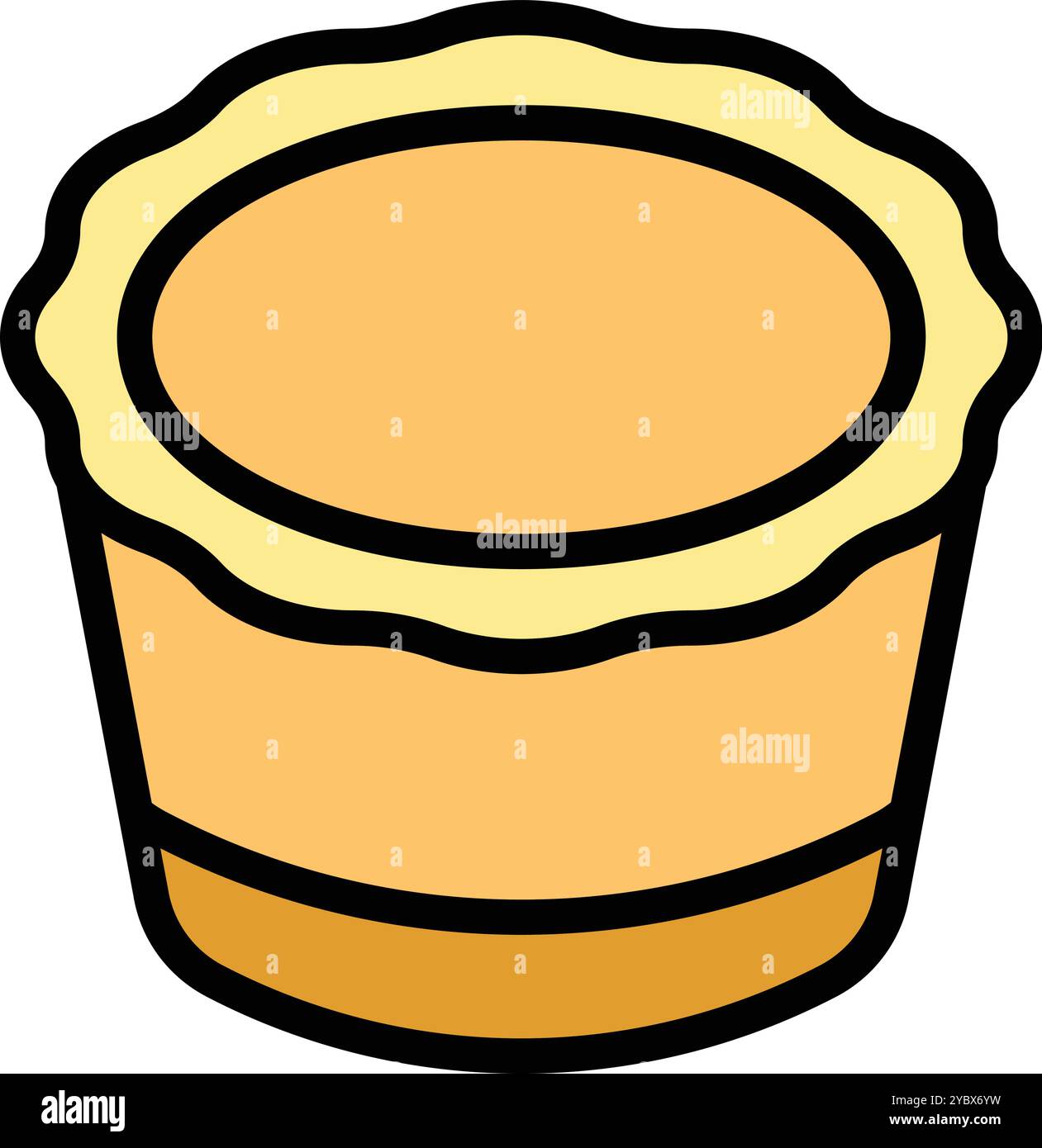 Questa illustrazione vettoriale presenta un'appetitosa torta all'uovo, perfetta per progetti relativi a cottura, dessert e delizie culinarie Illustrazione Vettoriale