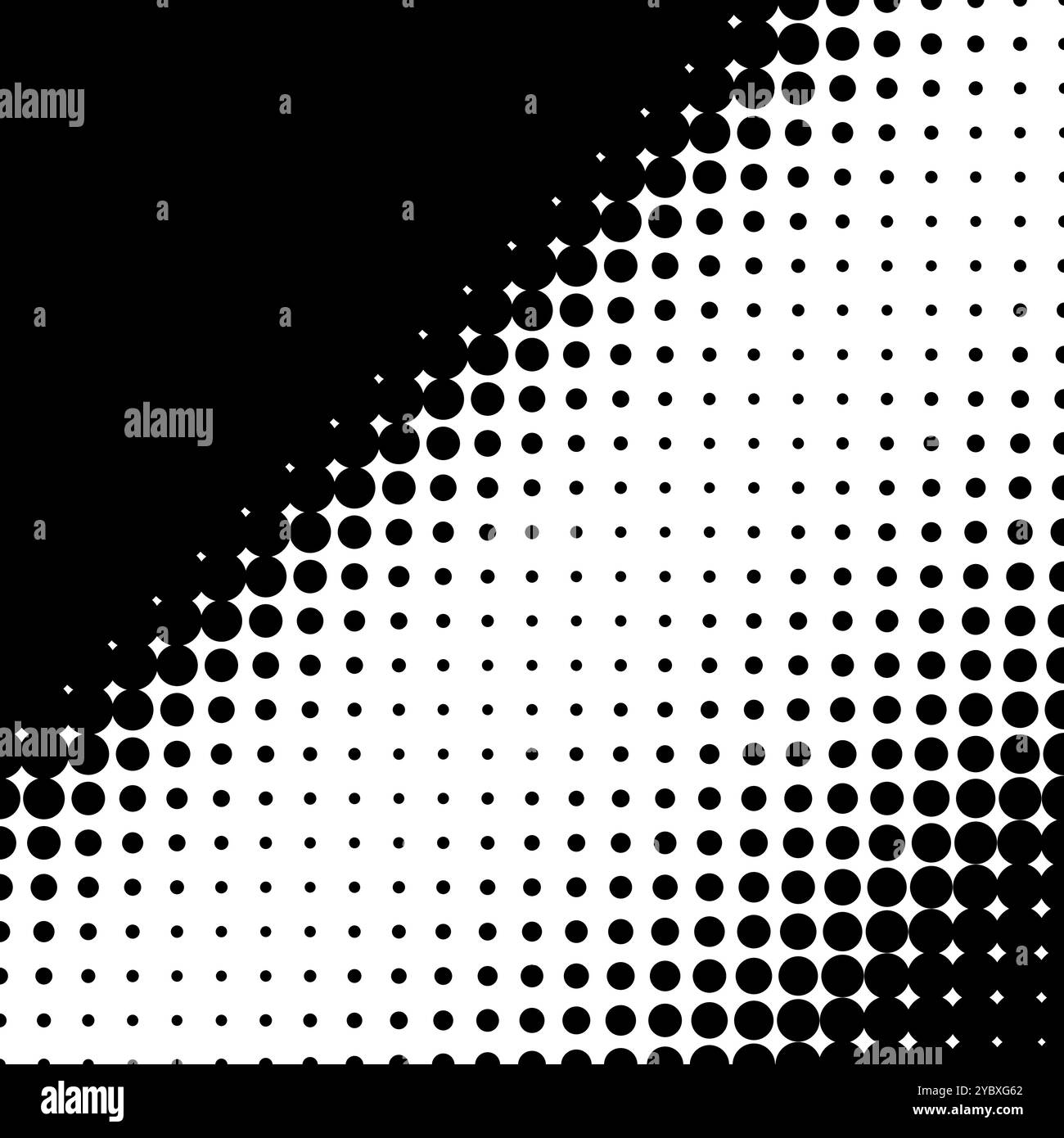 Motivo tratteggiato bianco e nero che crea un effetto sfumato con dimensioni di punti variabili sulla superficie. Illustrazione vettoriale Illustrazione Vettoriale