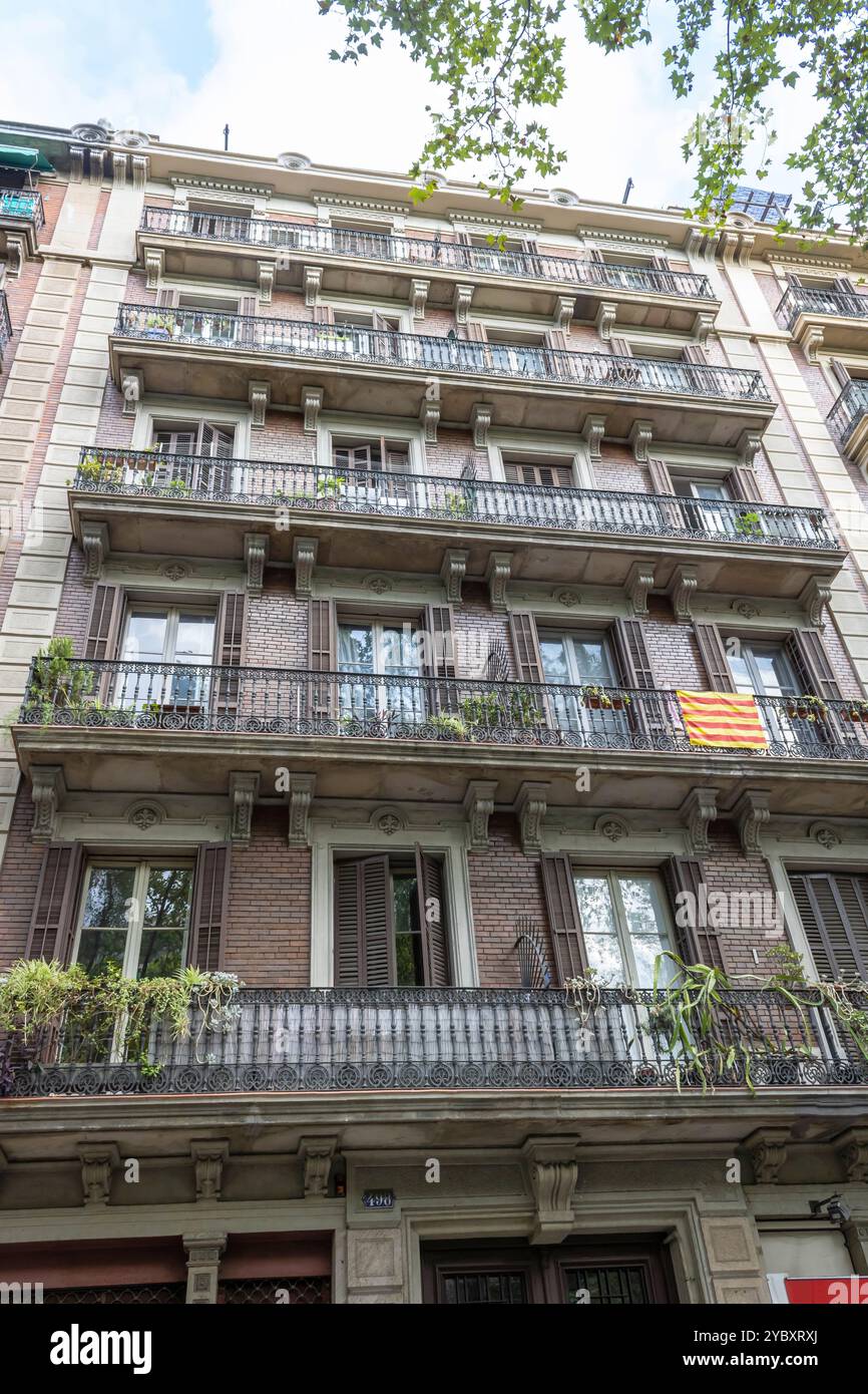 Architettura storica della Gran via de les Corts Catalanes, Barcellona Foto Stock