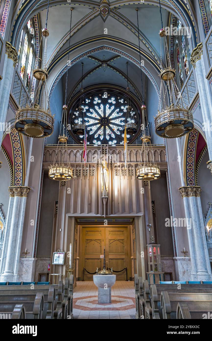 Il nartece della Cattedrale di Sant'Elena a Helena, Montana, Stati Uniti Foto Stock