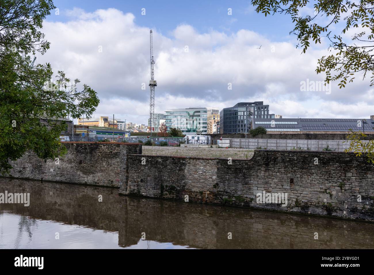 Lavori di costruzione nel Temple Quarter, città di Bristol, Inghilterra, Regno Unito Foto Stock