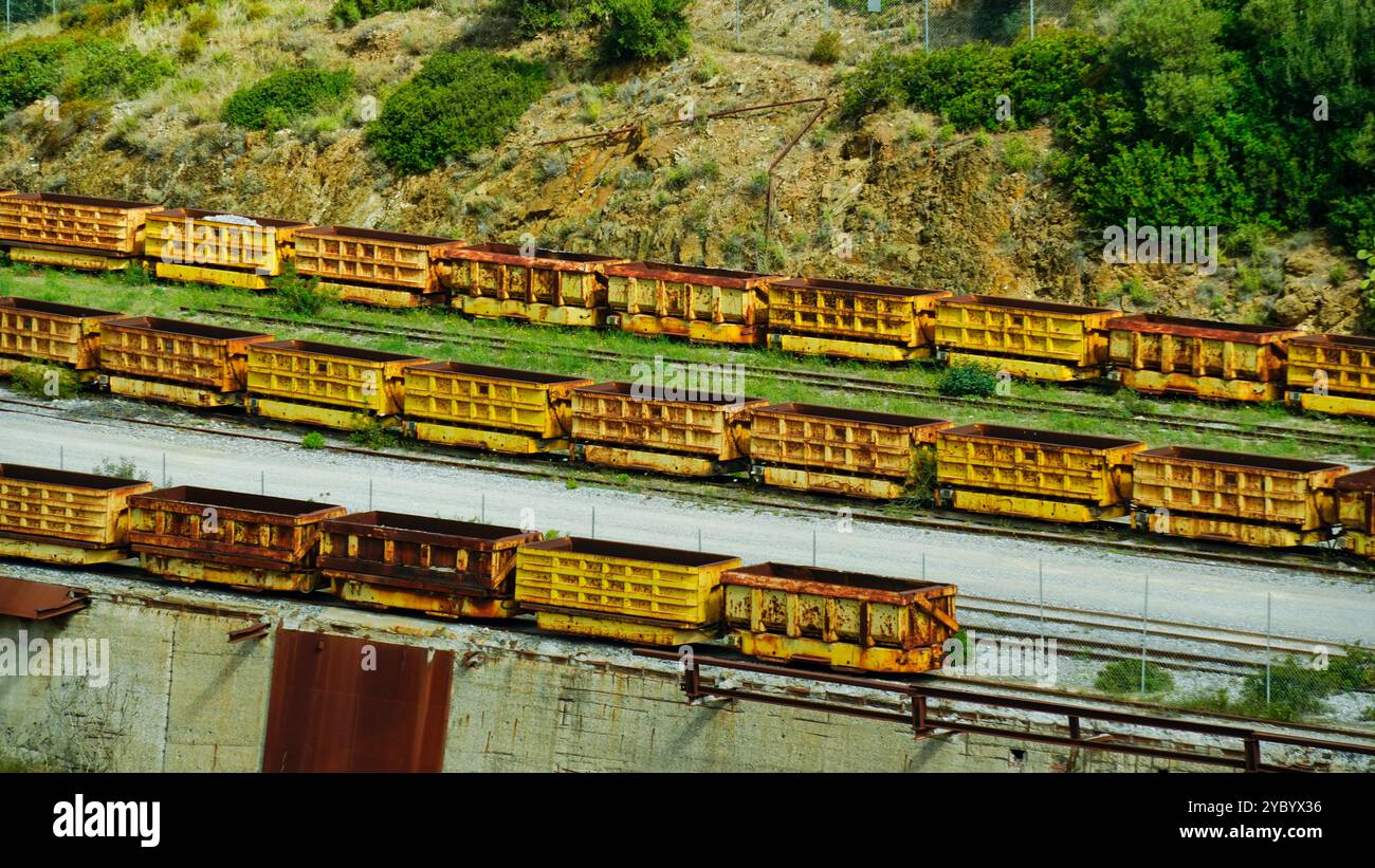 La miniera di Porto Flavia comprende il Parco storico e ambientale Geo-minerario della Sardegna, la costa del Sulcis Iglesiense. Nebida, Porto Flavia, Sardegna, Italia Foto Stock