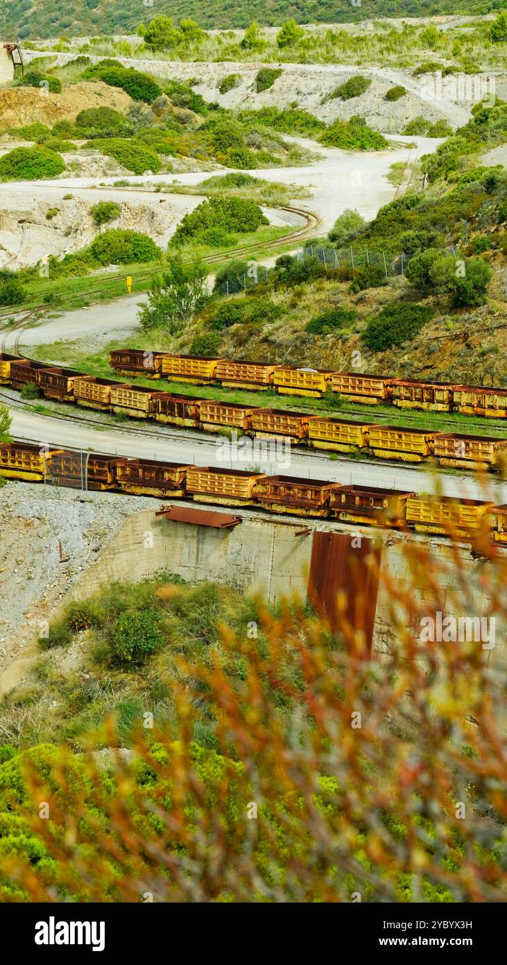 La miniera di Porto Flavia comprende il Parco storico e ambientale Geo-minerario della Sardegna, la costa del Sulcis Iglesiense. Nebida, Porto Flavia, Sardegna, Italia Foto Stock