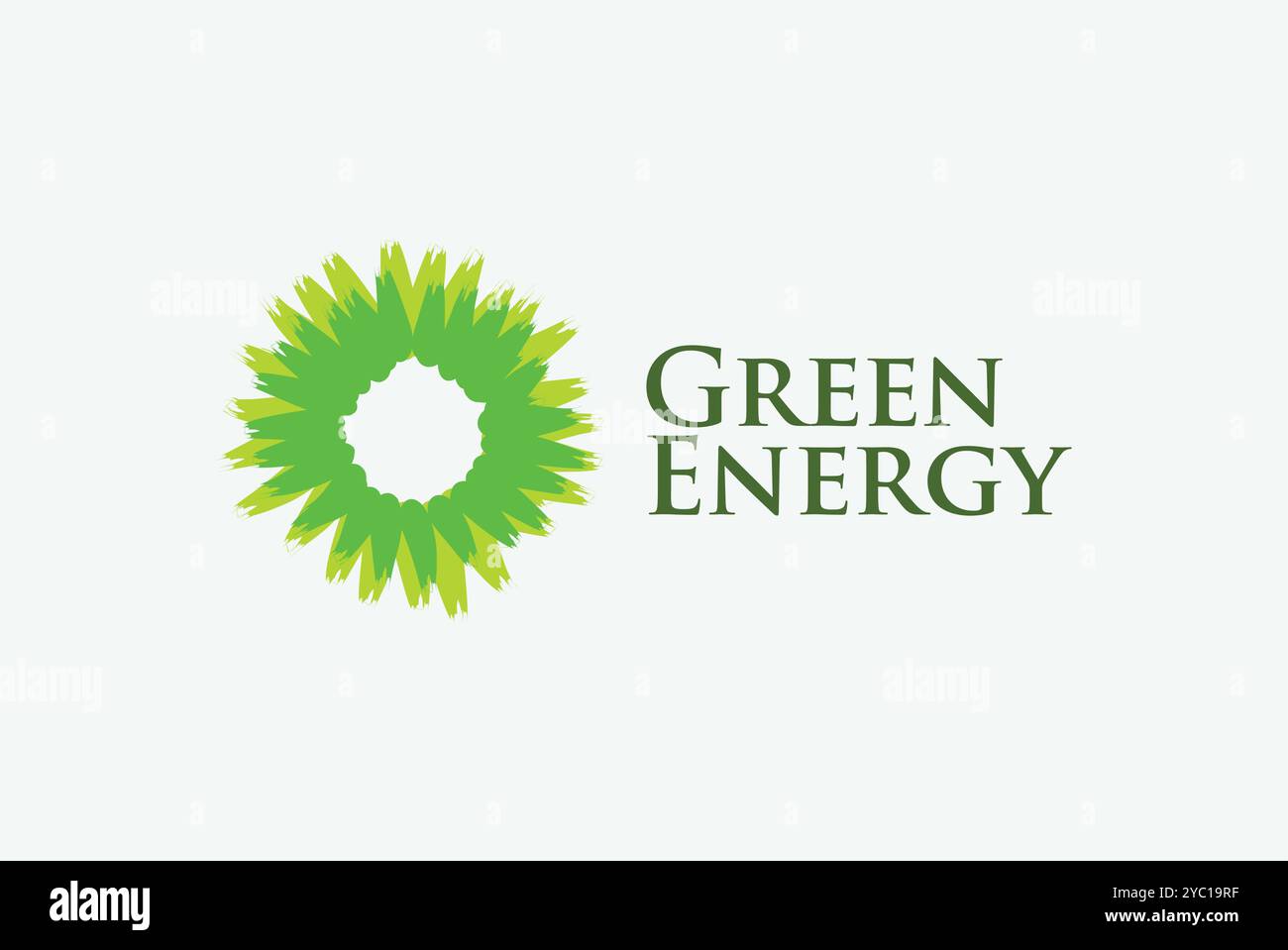 Logo energia verde design vettoriale marchio aziendale idee creative modificabili Illustrazione Vettoriale