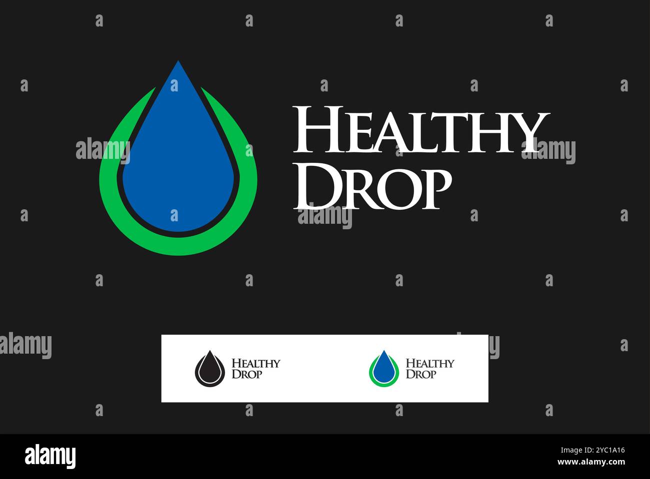 Health Drop Medical e fitness logo design vettoriale business brand idee creative modificabili Illustrazione Vettoriale