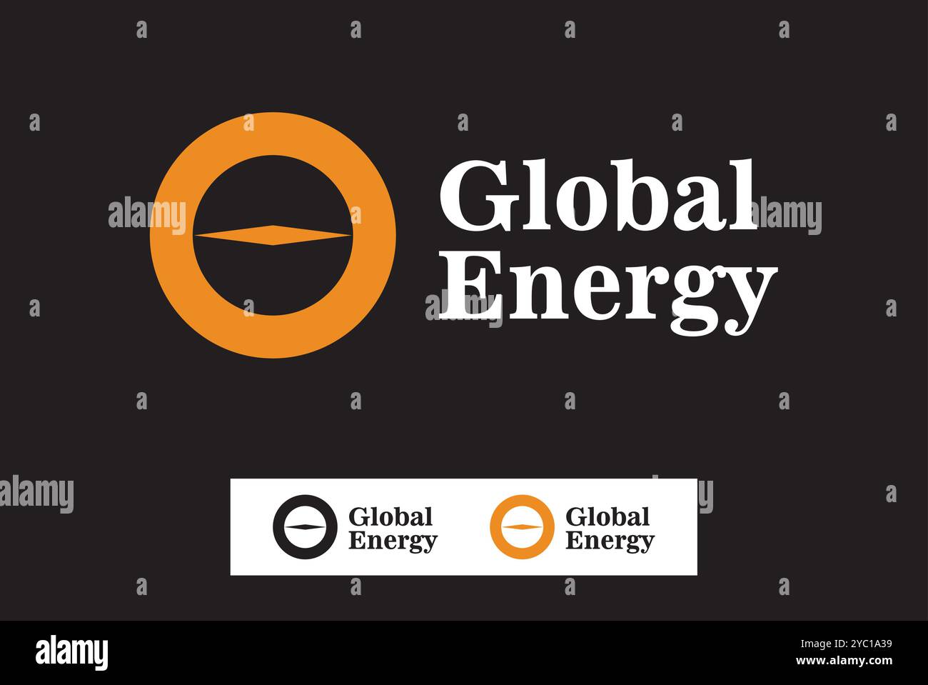 Energia globale cerchio rotondo logo design vettoriale marchio aziendale idee creative modificabili Illustrazione Vettoriale