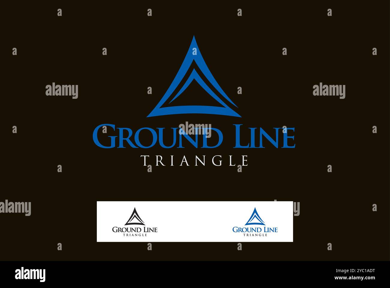 Comunicazione triangolo di terra logo vettoriale design brand aziendale idee creative modificabili Illustrazione Vettoriale