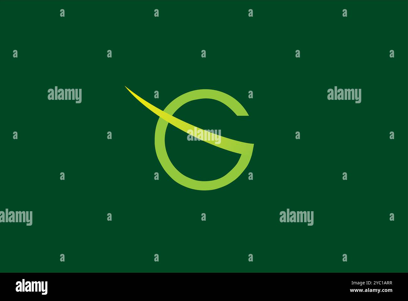 Lettera g, logo in erba verde, vettoriale di design, idee creative del marchio aziendale modificabile Illustrazione Vettoriale