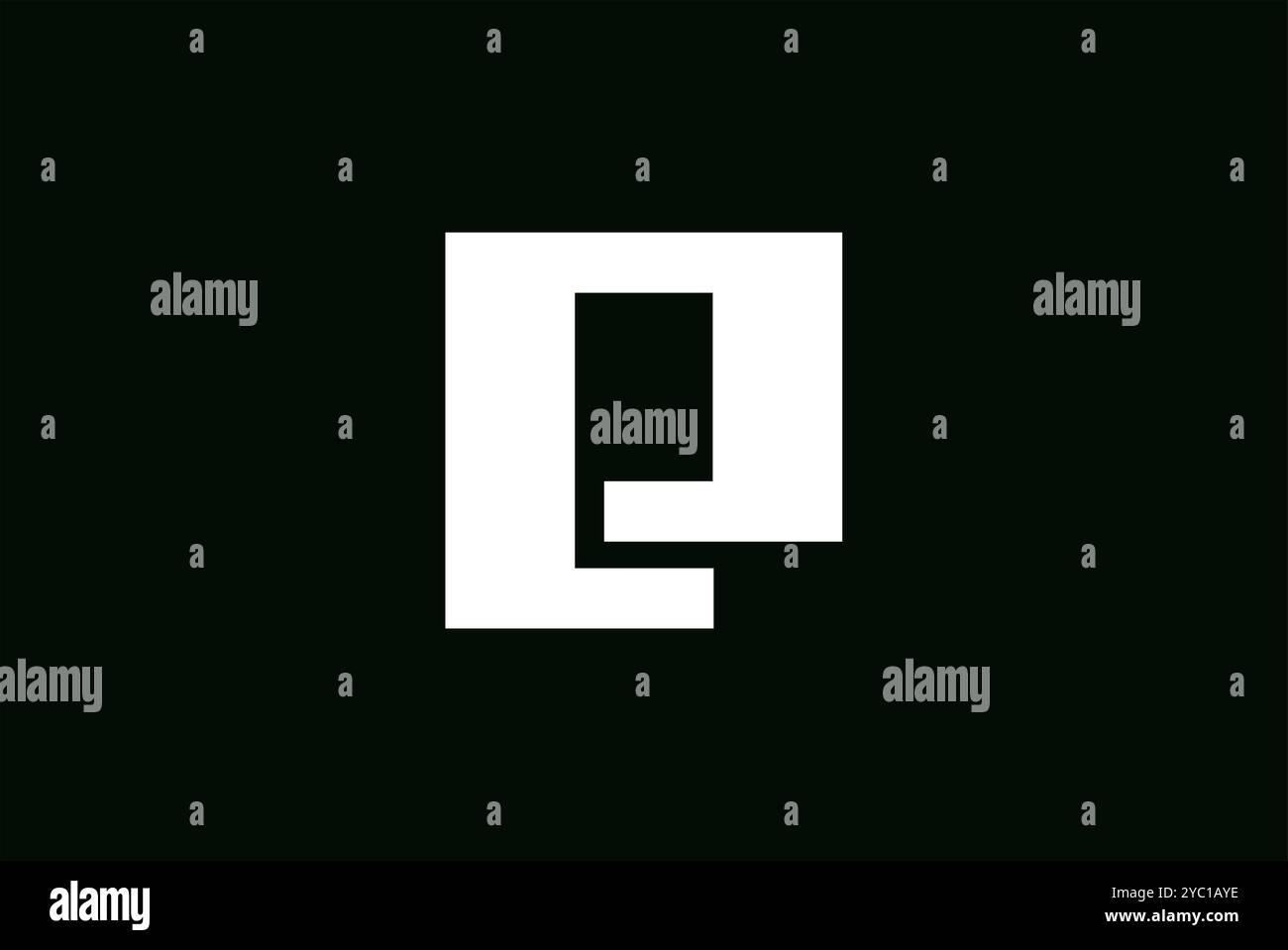 Lettera quadrata e logo geometrico design vettoriale marchio aziendale idee creative modificabili Illustrazione Vettoriale