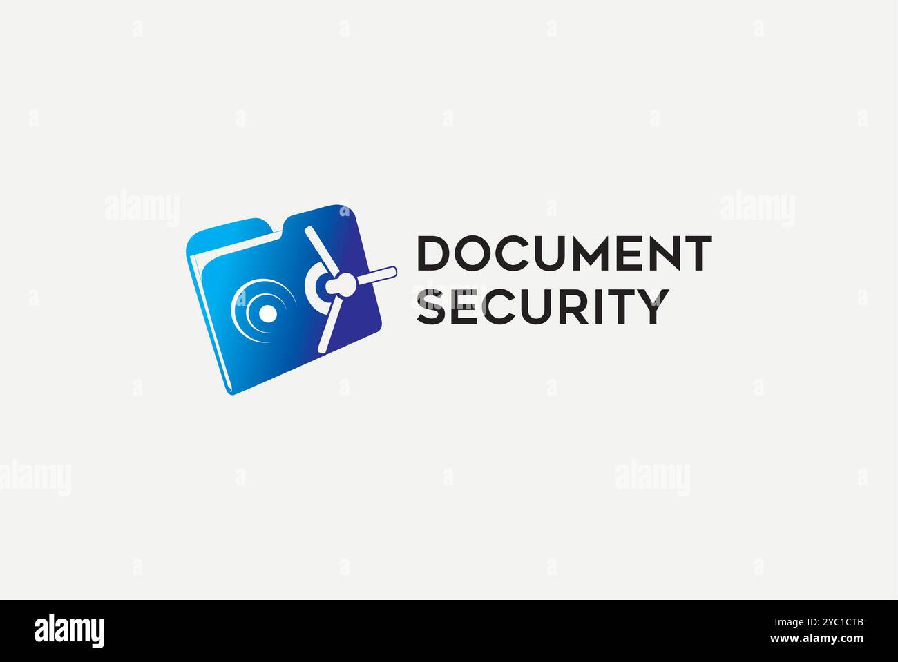 Documentare la progettazione del logo di sicurezza, vettoriale, idee creative del marchio aziendale modificabili Illustrazione Vettoriale