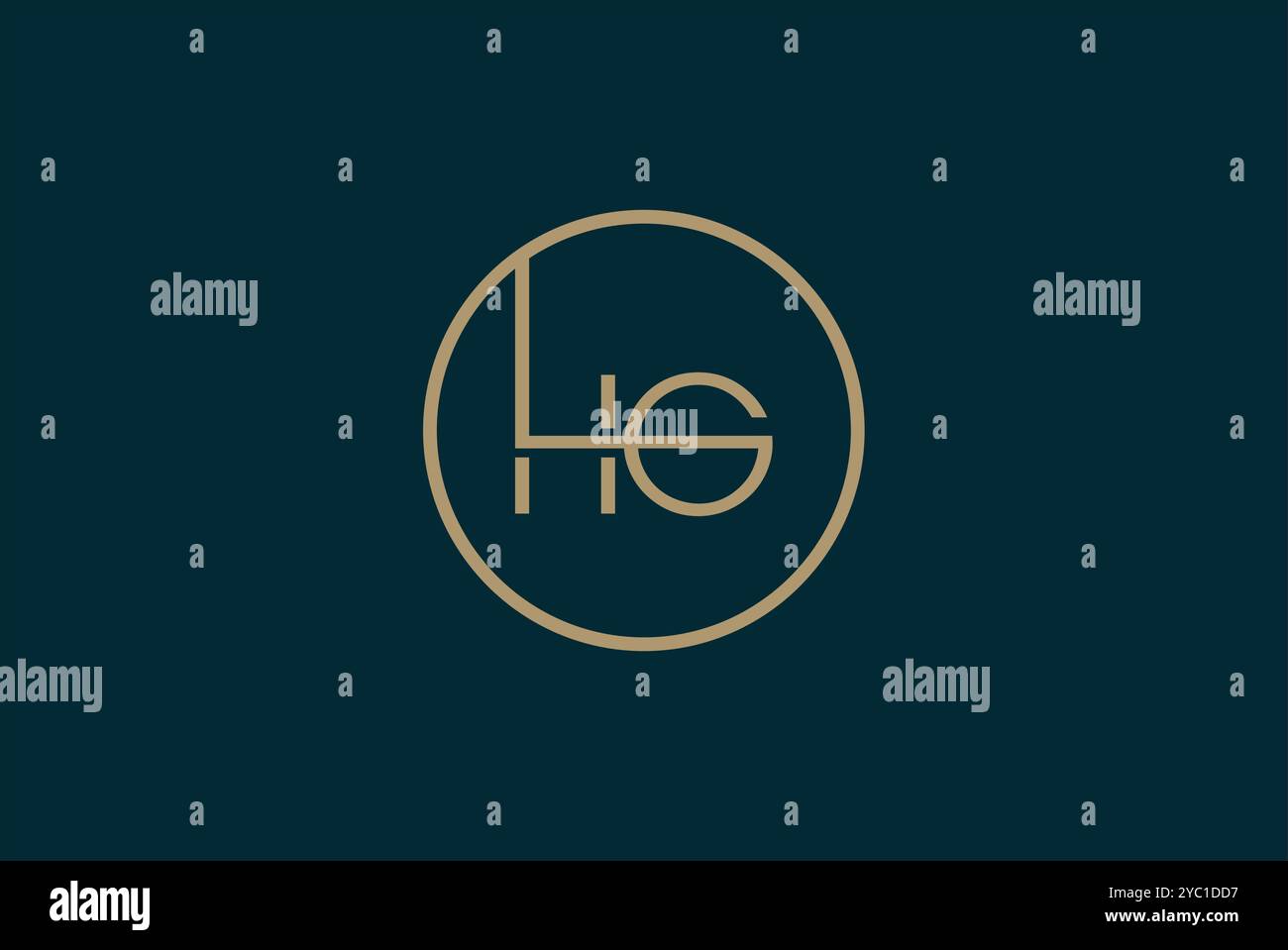 Lettera HG logo design vettoriale marchio aziendale idee creative modificabili Illustrazione Vettoriale
