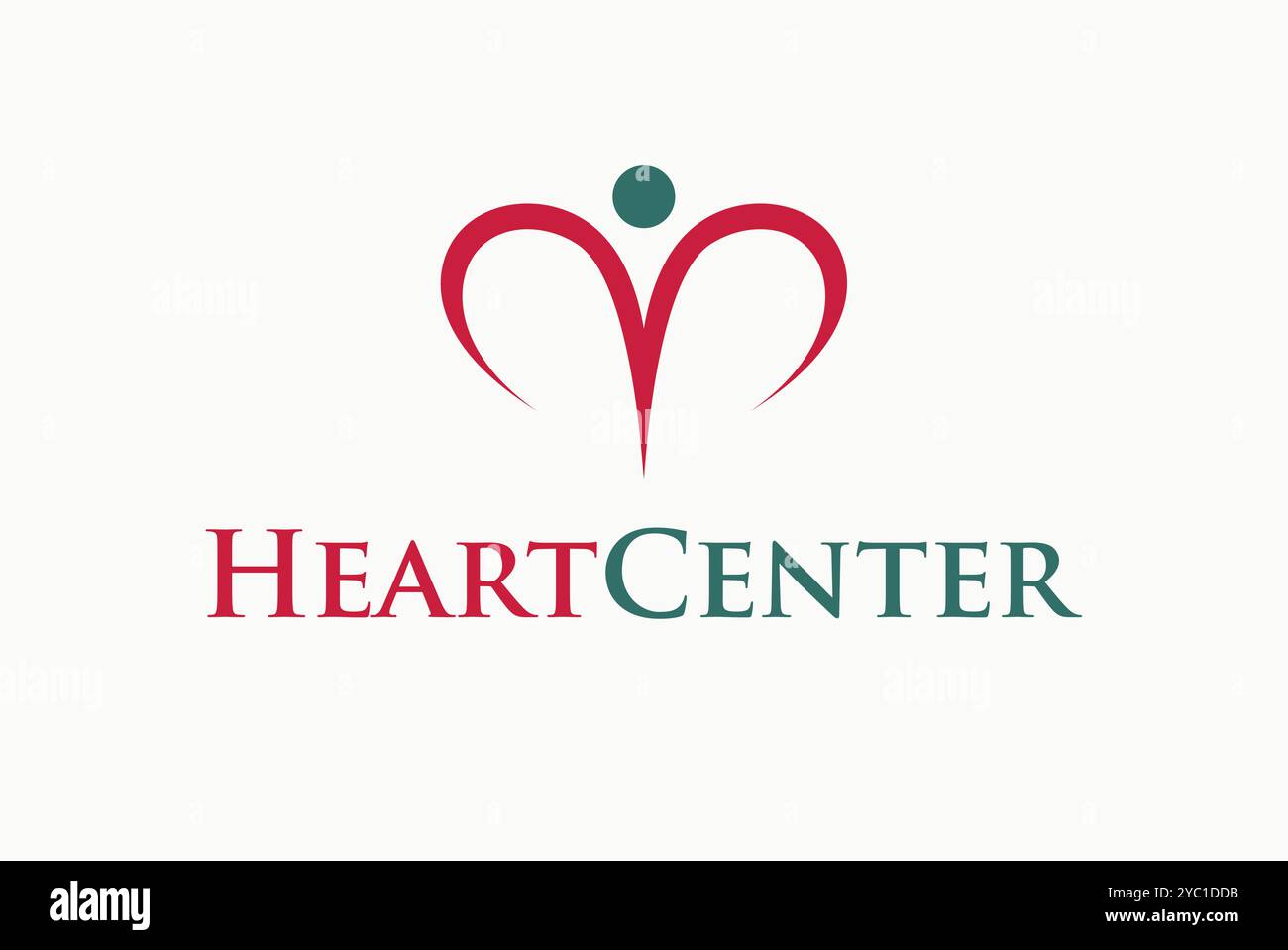 Heart Center People logo design vettoriale marchio aziendale idee creative modificabili Illustrazione Vettoriale
