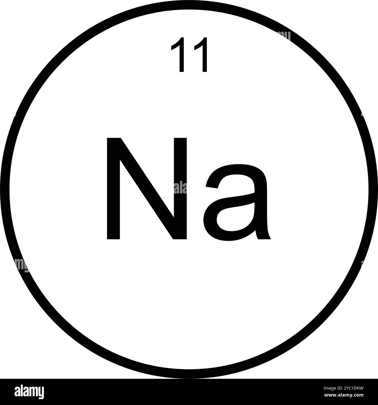 icona elementi chimici della tavola periodica design illustrativo del sodio Illustrazione Vettoriale