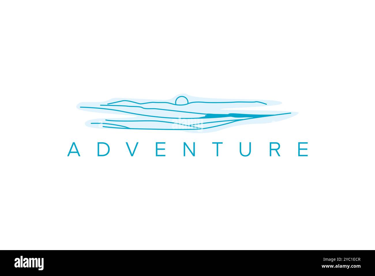 Avventura turismo viaggio Sky logo design vettore business brand idee creative editabili Illustrazione Vettoriale