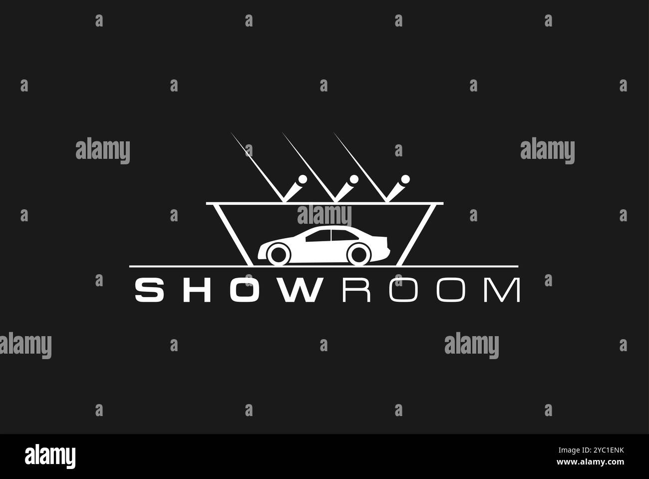 Design del logo di auto, vettoriale, marchio aziendale, idee creative modificabili Illustrazione Vettoriale