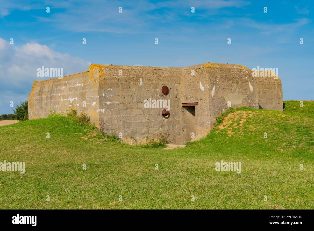 Batteria longues-Sur-Mer in Normandia, Francia Foto Stock