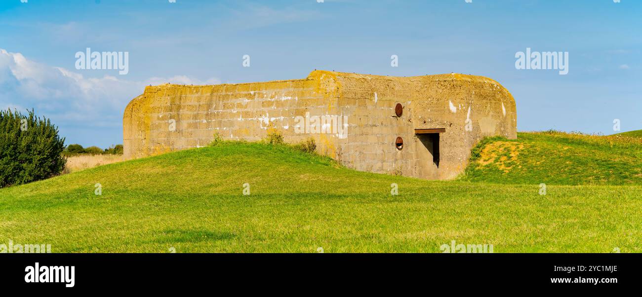 Batteria longues-Sur-Mer in Normandia, Francia Foto Stock