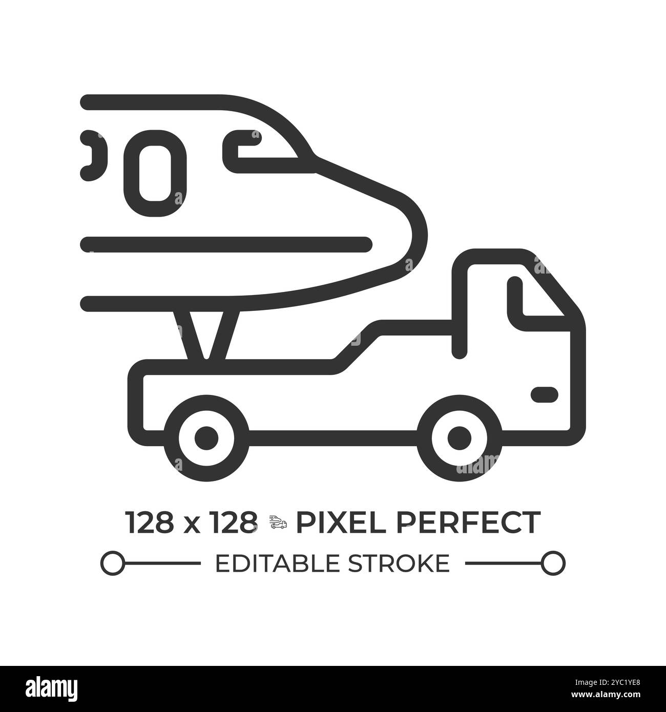 Icona lineare di traino di aeromobili Illustrazione Vettoriale