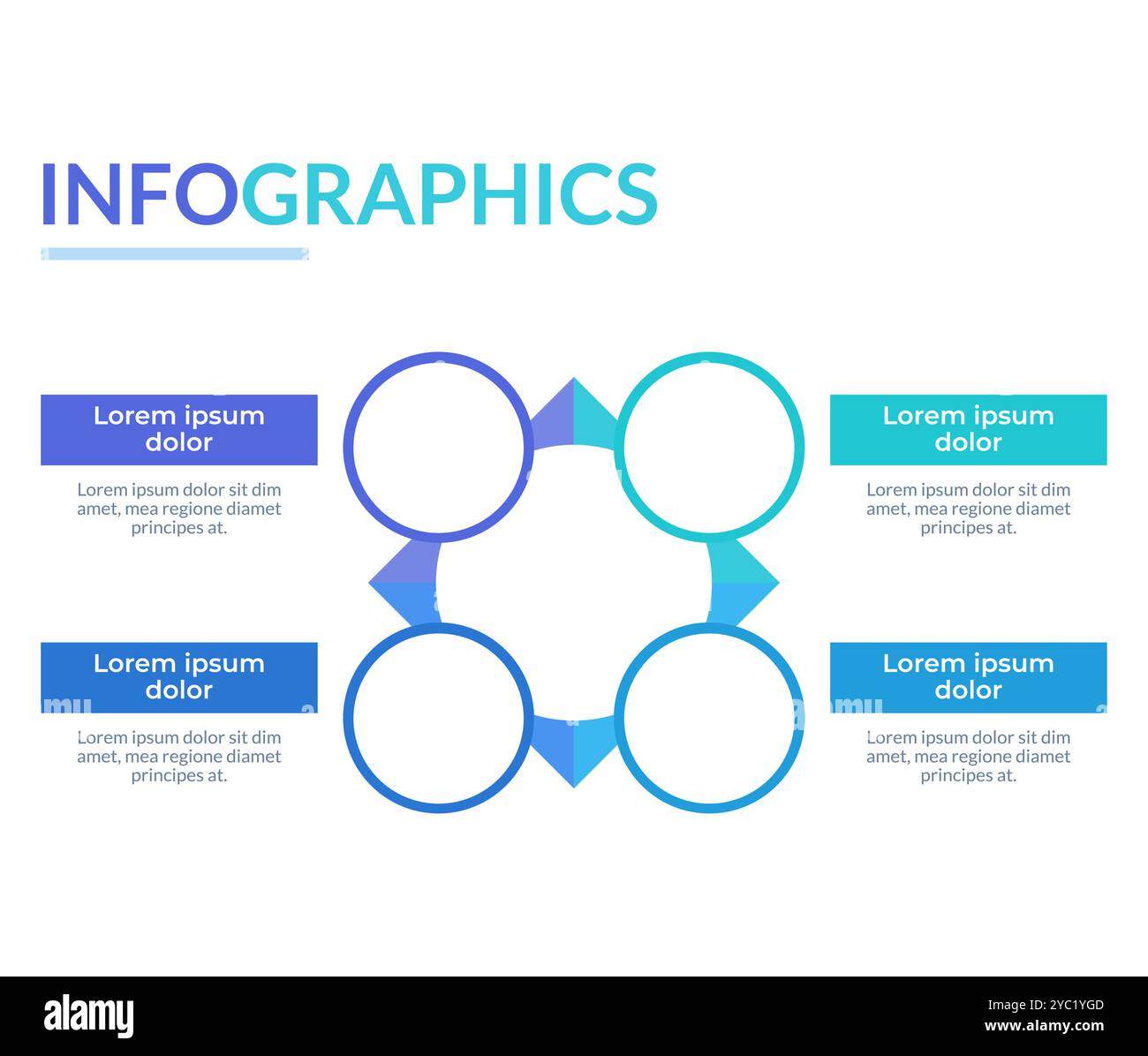 Diagramma di flusso infografico del processo continuo Illustrazione Vettoriale