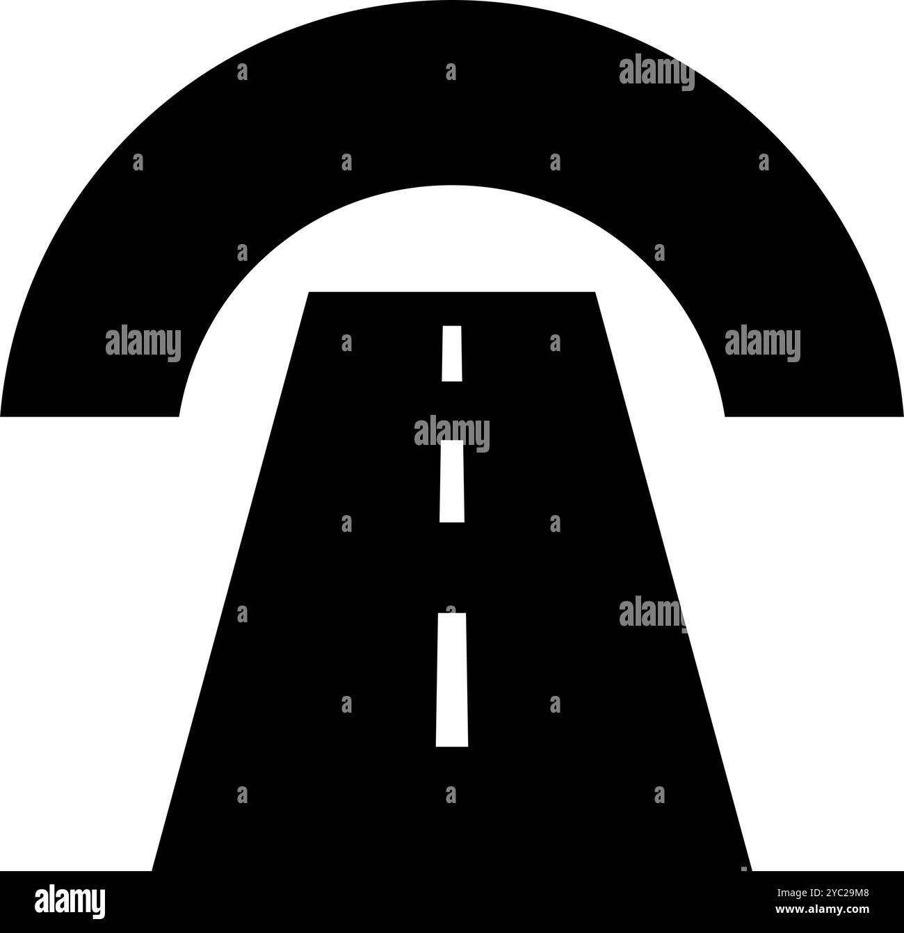 Icona tunnel e profilo stradale. Vettore modificabile. Illustrazione Vettoriale