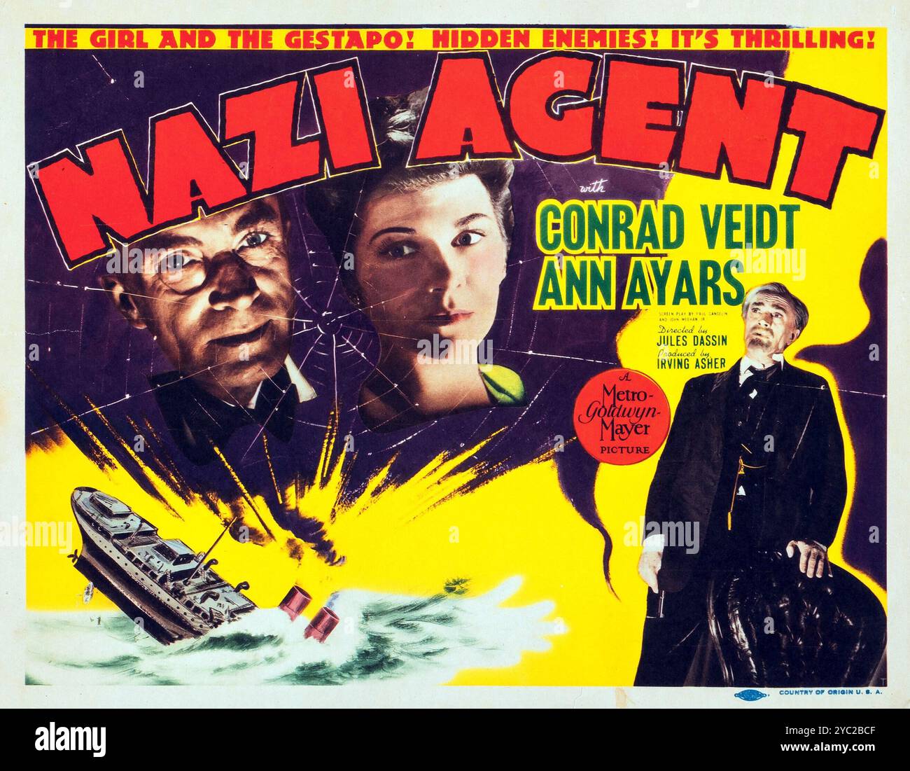 Agente nazista (MGM, 1942) lobby card - Conrad Veidt, Ann Ayars Foto Stock