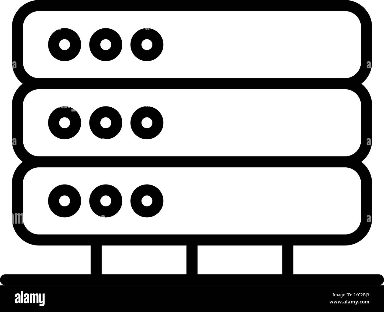 Semplice icona del server Web. Vettore modificabile. Illustrazione Vettoriale