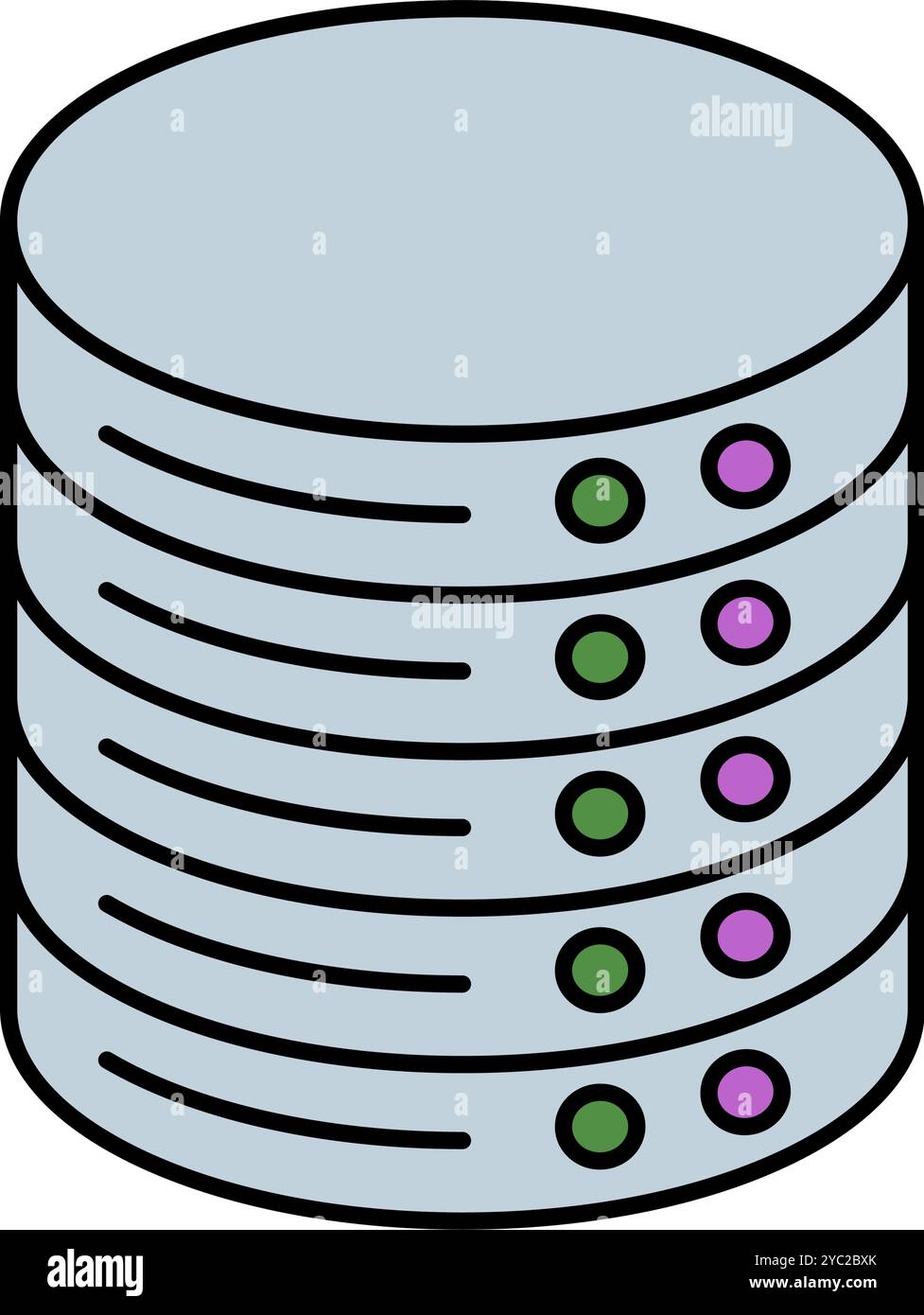 Icona del server. Icona database. Vettore modificabile. Illustrazione Vettoriale
