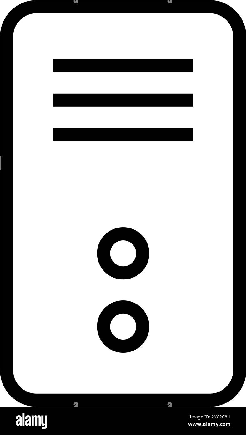 Semplice icona del server verticale. Vettore modificabile. Illustrazione Vettoriale