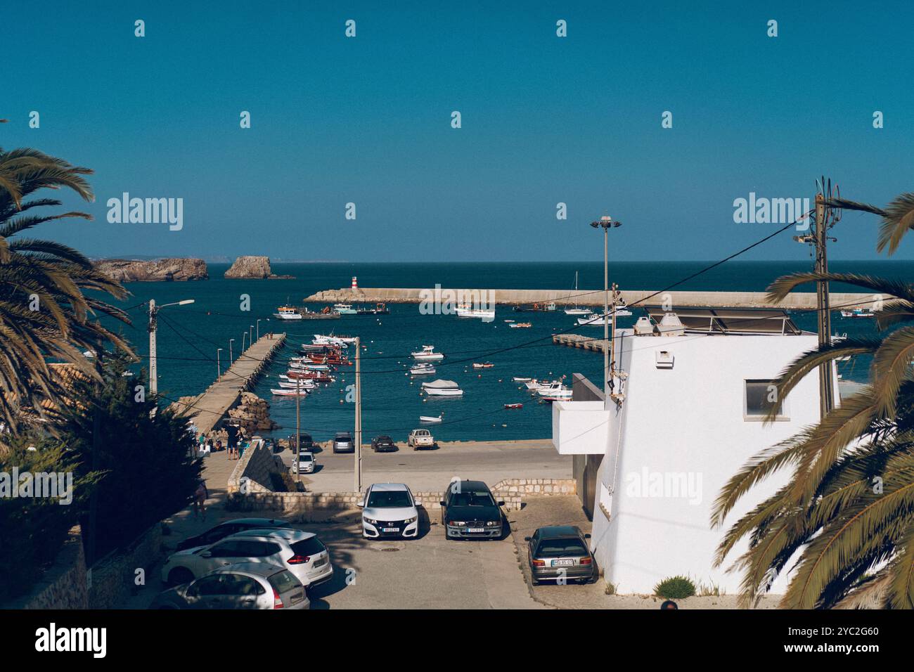 Porto de pesca da Baleeira Foto Stock