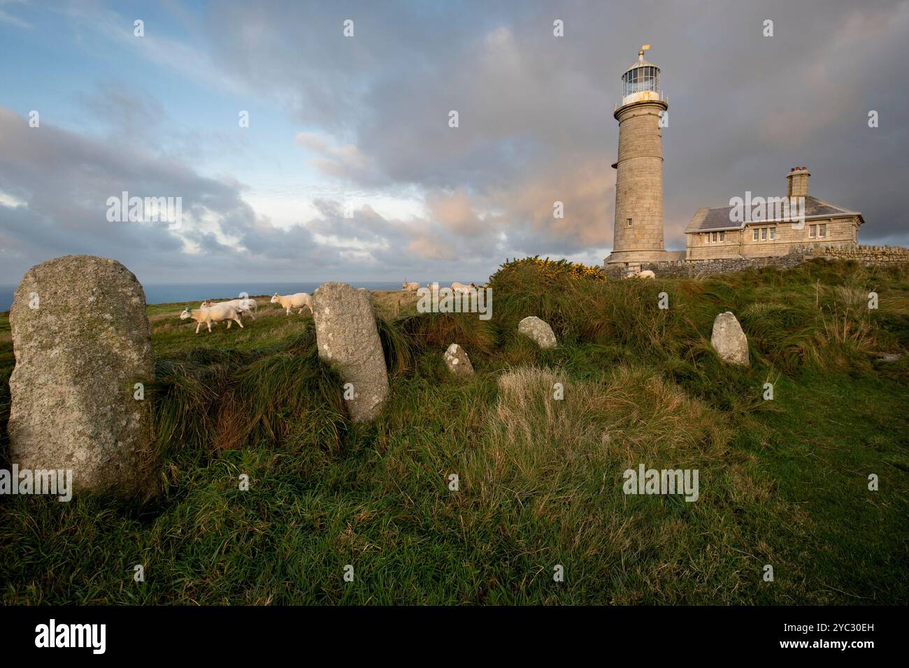 Lundy Island nel paesaggio autunnale di Bistol Channel Foto Stock