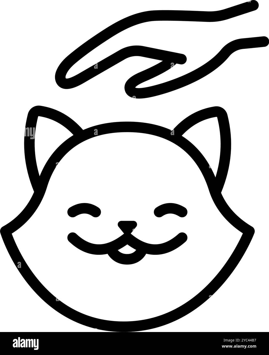 Icona della linea principale Cat. Cartello Cat Care Simple. Design del viso Cat su sfondo bianco, PET. Animali. Illustrazione vettoriale isolata. Illustrazione Vettoriale