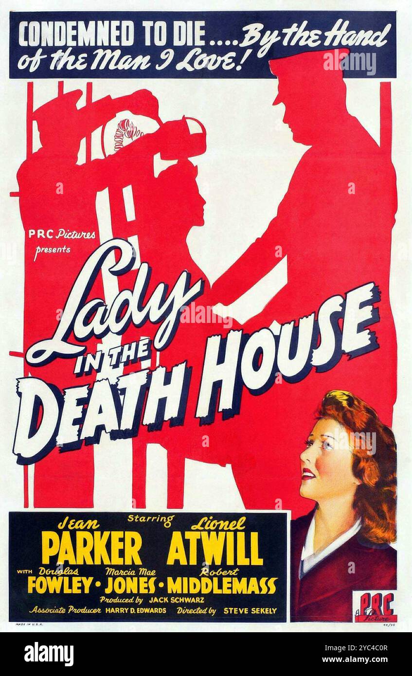 Poster cinematografico d'epoca per il film del 1944 Lady in the Death House - Jean Parker, Lionel Atwill Foto Stock