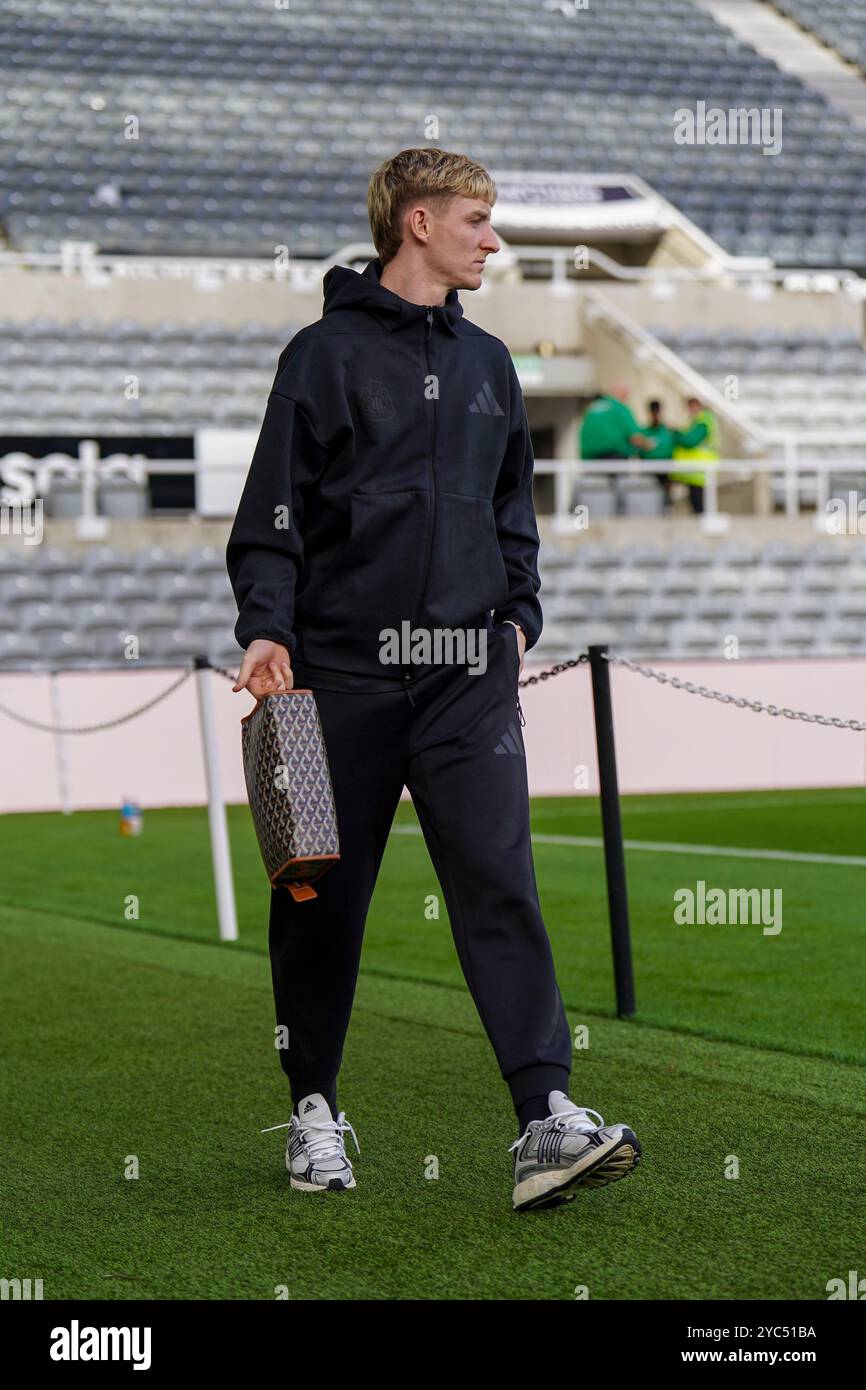 Il centrocampista del Newcastle United Anthony Gordon (10) arriva durante la partita Newcastle United FC contro Brighton & Hove Albion FC English Premier League al St. James' Park, Newcastle, Inghilterra, Regno Unito il 19 ottobre 2024 Foto Stock