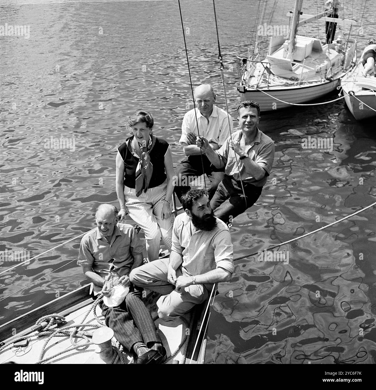 IMMAGINI DI UNA VOLTA - gestito da PPL - Copyright riservato Limited Edition Classic Boat fine art print: Circa 1960. 4 dei 5 skipper della stella Foto Stock