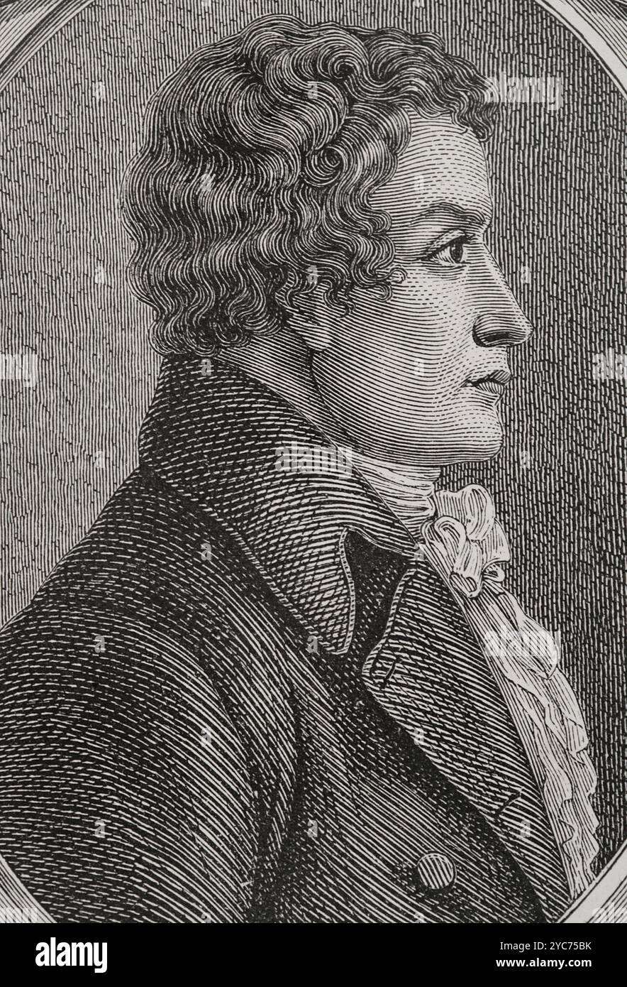 Antoine Christophe Merlin (1762-1833), conosciuto come Merlin de Thionville. Politico francese. Il 4 settembre 1791 è stato eletto deputato per il dipartimento della Mosella all'Assemblea legislativa. Nel settembre 1792 è stato rieletto deputato per la Mosella alla Convenzione Nazionale. Prese parte alla reazione termidoriana che portò alla caduta di Robespierre e fu nominato membro del Comitato di sicurezza generale il 31 luglio 1794. Membro del Consiglio dei Cinquecento nel repertorio. Verticale. Incisione. "Storia della Rivoluzione francese". Volume i, 1876. Foto Stock