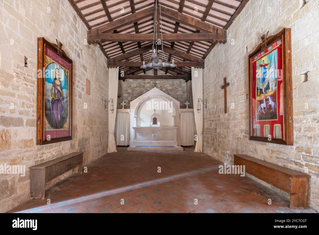 Chiesa di San Giovanni Battista, Piazza Risorgimento, Torre di Palme, fermo, Ascoli Piceno, Marche, Italia Foto Stock