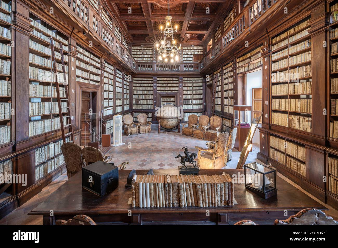 Globe Room, Palazzo dei primi, fermo, Ascoli Poceno, Marche, Italia Foto Stock