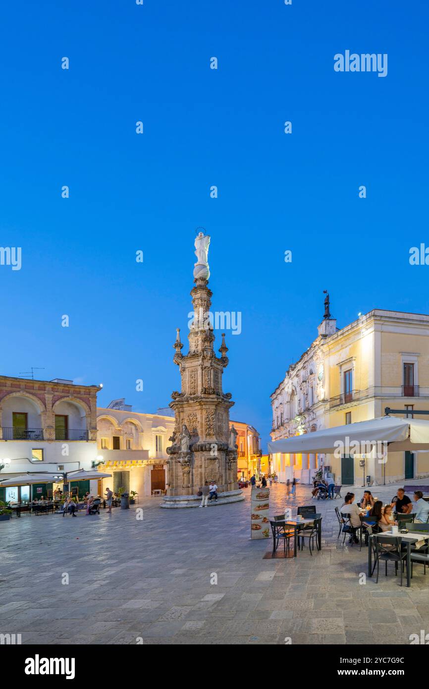 Guglia dell'Immacolata, Guglia dell'Immacolata Concezione, Piazza Salandra, Piazza Salandra, Nardò, Lecce, Salento, Puglia, Italia Foto Stock