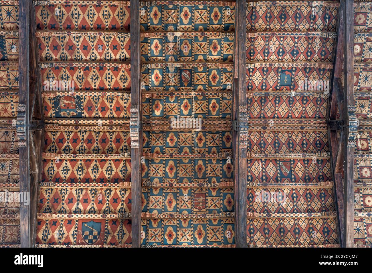 Soffitto in legno, Cattedrale di Santa Maria Assunta, Teramo, Abruzzo, Italia Foto Stock