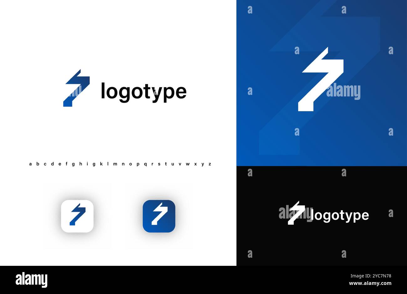 Logo sportivo e futuristico angolare. Bordi geometrici e dinamici affilati lettera z. emblema minimalista innovativo per tecnologia, app di gioco, musica, sport, agenzia di design Illustrazione Vettoriale