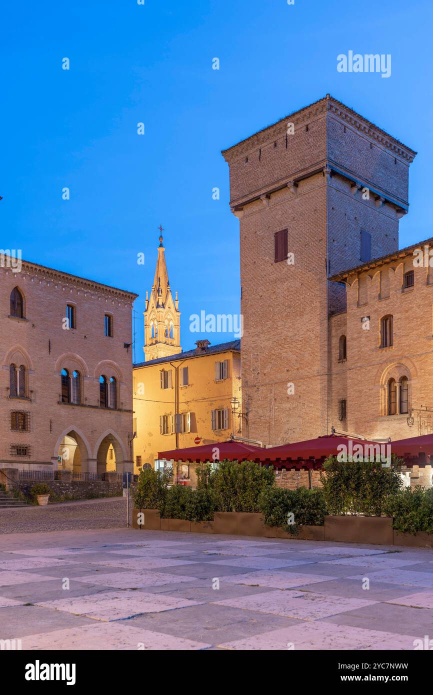Torre del carcere, fabbrica di aceto, Castelvetro di Modena, Modena, Emilia-Romagna, Italia Foto Stock