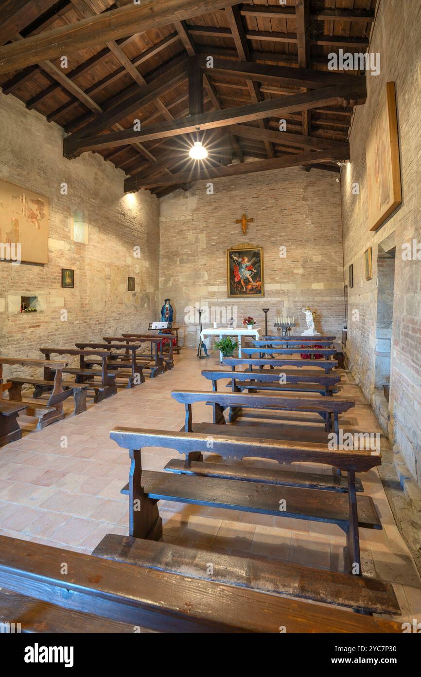Oratorio romanico di San Michele, Castelvetro di Modena, Modena, Emilia-Romagna, Italia Foto Stock