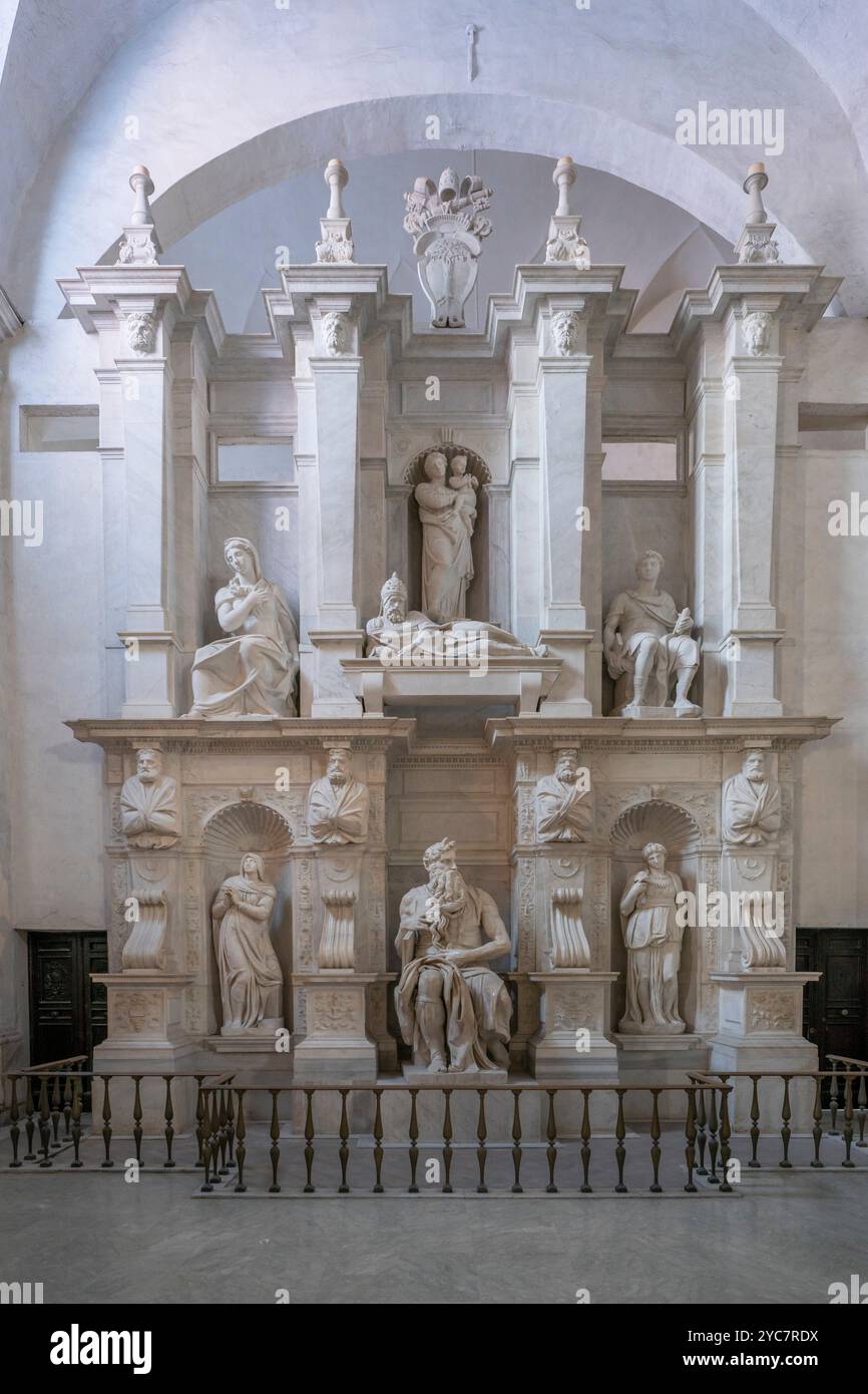 Michelangelo Buonarroti, Mosè, 1545, Basilica di San Pietro in vincoli, Roma, Lazio, Italia Foto Stock